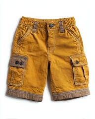 Children's Cargo Shorts: Casual Wear for Kids, Isolated on White Background