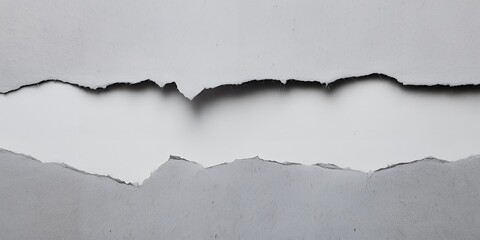 Fototapeta premium Torn paper edge in minimalist style with soft gray lighting on textured background for graphic design