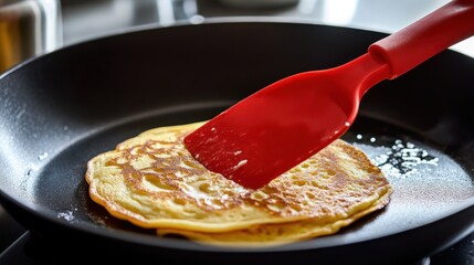 Flatbread cooking in skillet