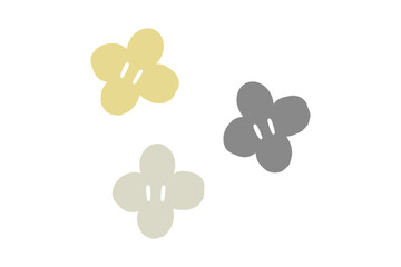 Scandinavian style abstract floral illustration gray and yellow