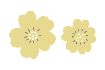 Scandinavian Minimal Flower Illustration with Soft Nordic Colors,Vector,yellow