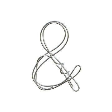 Metalic Wire 3D Alphabet or PNG Letters