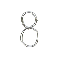 Metalic Wire 3D Alphabet or PNG Letters