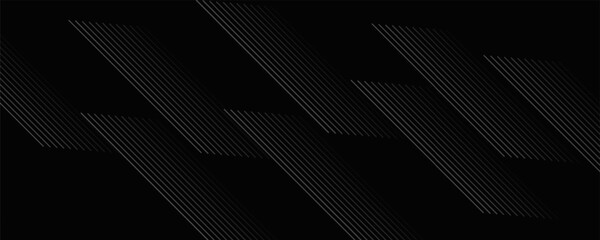 Obraz premium black geometric abstract background overlap layer on dark space with diagonal lines decoration. Modern graphic design element striped style for banner,
