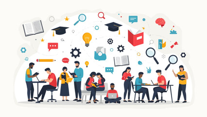 Diverse group of students engaged in learning and collaboration.