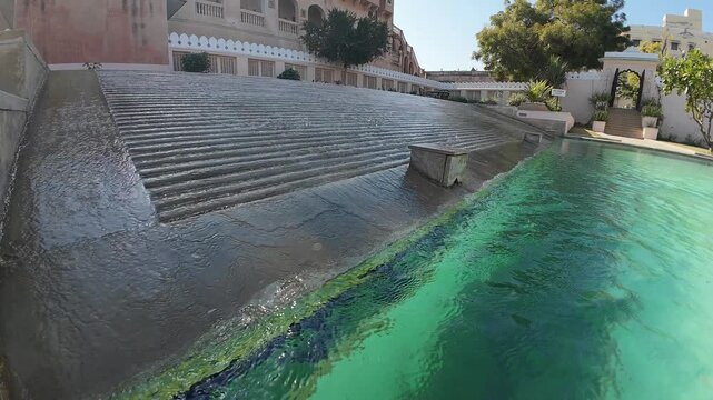 Historic architectural details of Mandawa Fort, Rajasthan, India