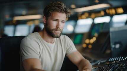 Artificial intelligence–driven mission control analyzing massive streams of telemetry data from deep-space probes, illustrating autonomous decision-making in space exploration. cinematic color