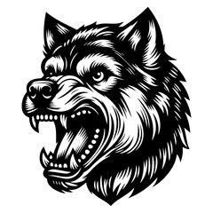 Tribal Wolf Head Vector Tattoo Illustration
