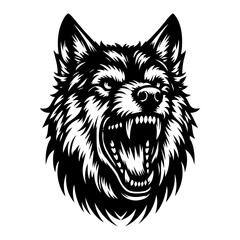 Tribal Wolf Head Vector Tattoo Illustration