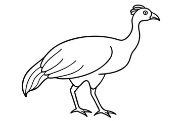 guineafowl silhouette line art vector illustration with a white background