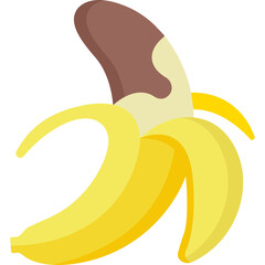 Banana in Chocolate Icon Flat Style &ndash; Valentine&rsquo;s Day Dessert, Romantic Treat, Sweet Love Symbol