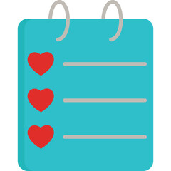 Love Diary Icon Flat Style &ndash; Valentine&rsquo;s Day Romance, Couple Memories, Romantic Journal Symbol