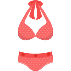 Bikini Icon Flat Style &ndash; Valentine&rsquo;s Day Beach Love, Summer Romance, Honeymoon Swimwear Symbol