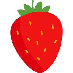 Strawberries Icon Flat Style &ndash; Valentine&rsquo;s Day Love, Romantic Fruit, Sweet Dessert Symbol