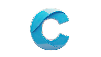 Fototapeta premium 3D Blue Letter C on White Background