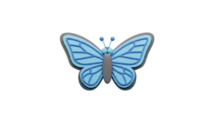 3D Blue Butterfly Icon