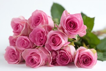 Fototapeta premium Delicate Pink Blooms: Beautifully Isolated Roses for Nature-inspired Gifts and Bouquets