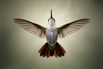 Naklejka premium Small bird with outstretched wings hovering gracefully