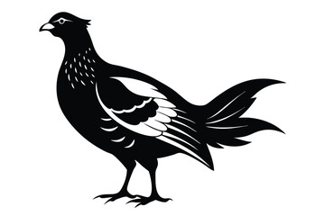 Fototapeta premium grouse silhouette line art vector illustration with a white background