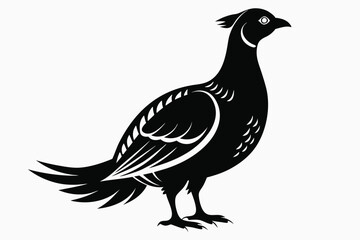 Obraz premium grouse silhouette line art vector illustration with a white background