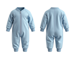 White Infant Zip-Up Romper Mockup — Front & Back Design Template