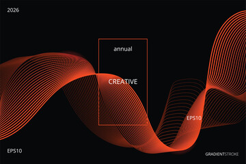 2026, Trendy and modern gradient fluid wave background.