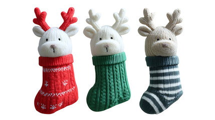 3D Soft Rubber Christmas Stockings &ndash; Plush Texture for E-commerce Holiday Main Images.