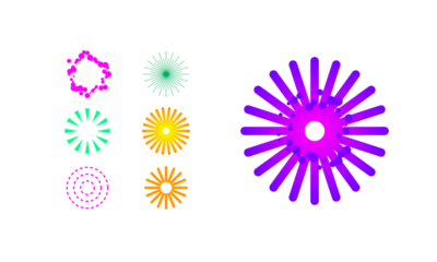 Abstract Neon Geometric Fireworks Starburst Graphic Design Elements