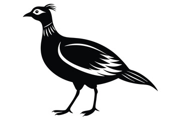 Fototapeta premium francolin silhouette line art vector illustration with a white background