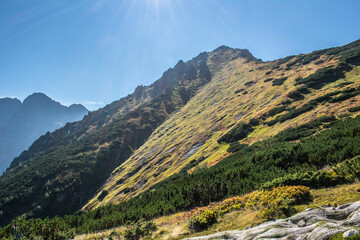 a mountain path leading to a peak in the Polish Tatra Mountains