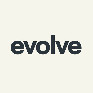 Evolve wordmark logo design for business branding.