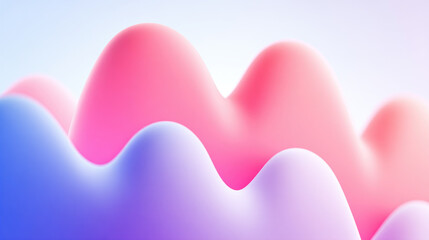 Colorful abstract waves with smooth gradient from blue to red
