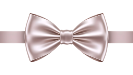Beautiful pink satin bow on white background isolated on transparent background