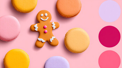 Glowing Gingerbread Man Set &ndash; Bright Colors Optimized for Social Media Holidays.