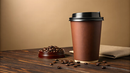 coffee cup and coffee beans, mockup,Coffee Break