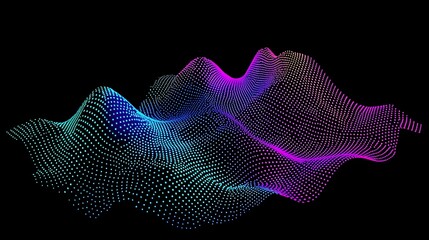 Abstract colorful data wave flowing in dark space