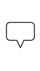 Fototapeta premium Minimal outlined speech bubble icon for messaging and UI design purposes.