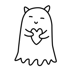Cute ghost vector icon