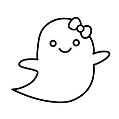 Cute ghost vector icon