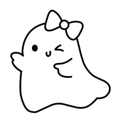 Cute ghost vector icon
