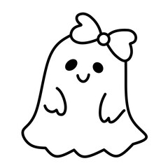 Cute ghost vector icon