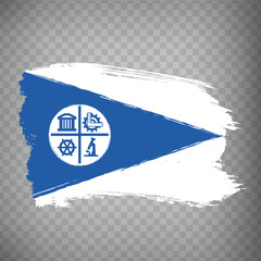 Flag of Minneapolis is city USA from brush strokes. State of Minnesota.  Flag of Minneapolis on transparent background for your web site design, app, UI. United States. EPS10.