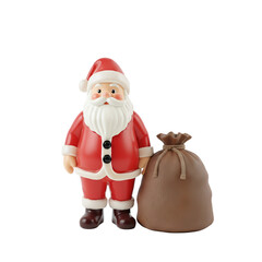 サンタクロース人形とプレゼント袋