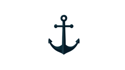 Minimal anchor icon symbol representing stability security maritime navigation nautical logo illustration isolated modern flat design creative simple vector on white background