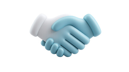 3D handshake icon symbolizing partnership trust teamwork agreement cooperation business relationship modern illustration isolated on white background