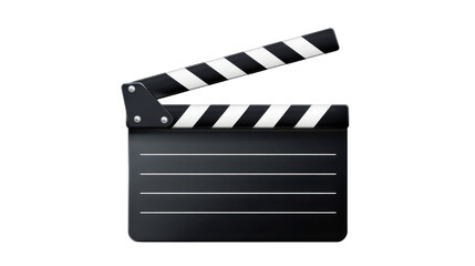 Film clapperboard icon used in movie production cinema industry filmmaking concept isolated realistic illustration on white background