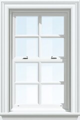 white window on a white wall