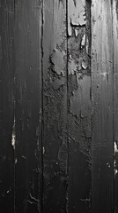 Obraz premium Black boards with peeling paint and cracks symbolise desolation, serving as a gloomy atmospheric backdrop for art projects about the climate crisis.