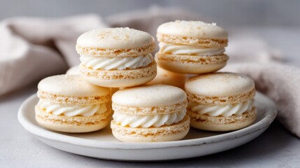 Fototapeta premium Delicious macarons on a plate