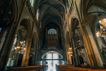 Fototapeta premium Saint Bruno Church in the heart of the town Voiron in France - 3 nov 2025